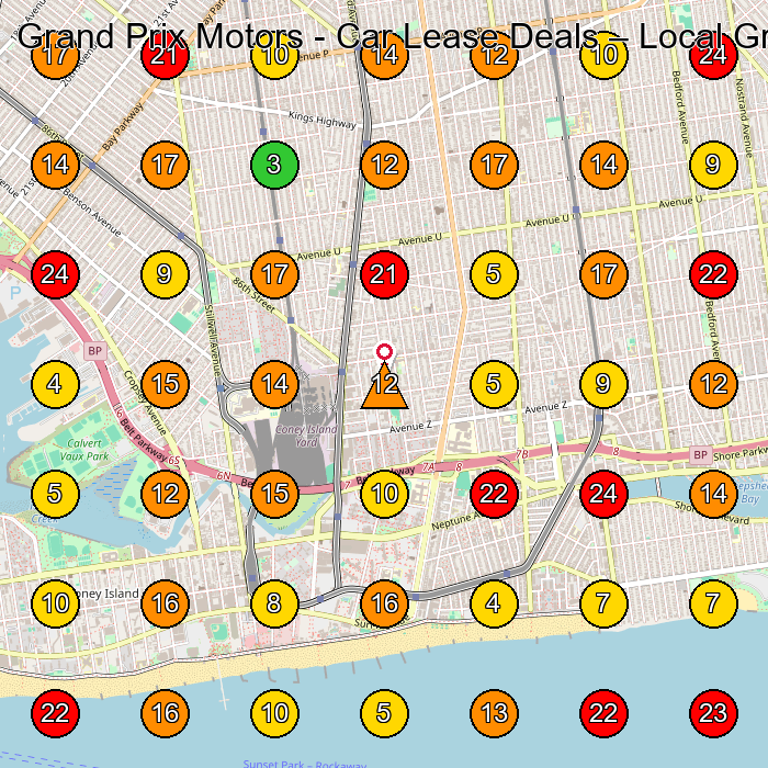 Grand Prix Motors - Car Lease Deals Car Leasing Service GeoGrid ranking map for Brooklyn NY
